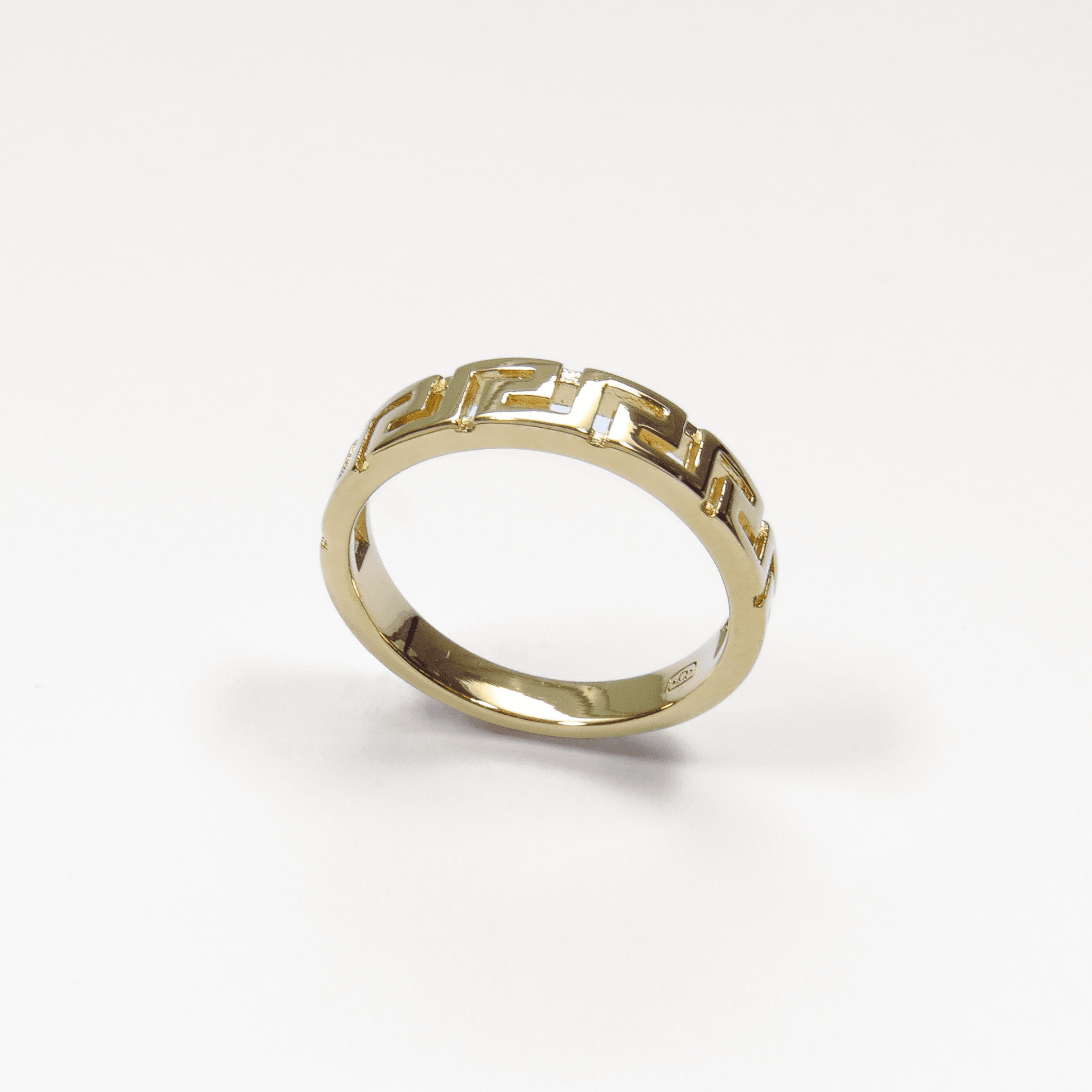 bague en plaqué or 18 carats design ajouré style géométrique